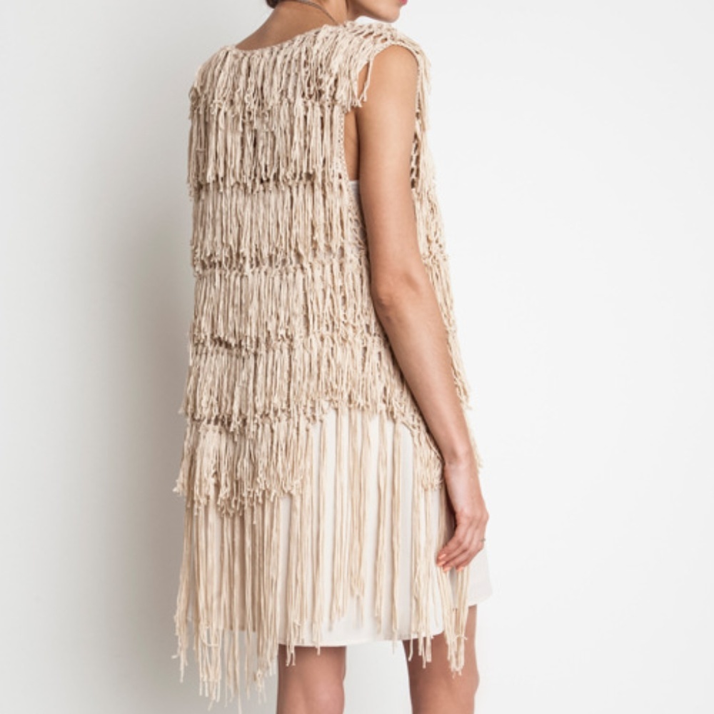 NWT Umgee crochet fringe vest